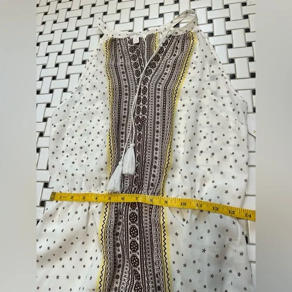 Gray and White Sleeveless Halter Maxi Dress - Picture 6 of 8